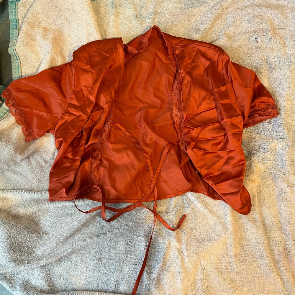 Lace satin shirt